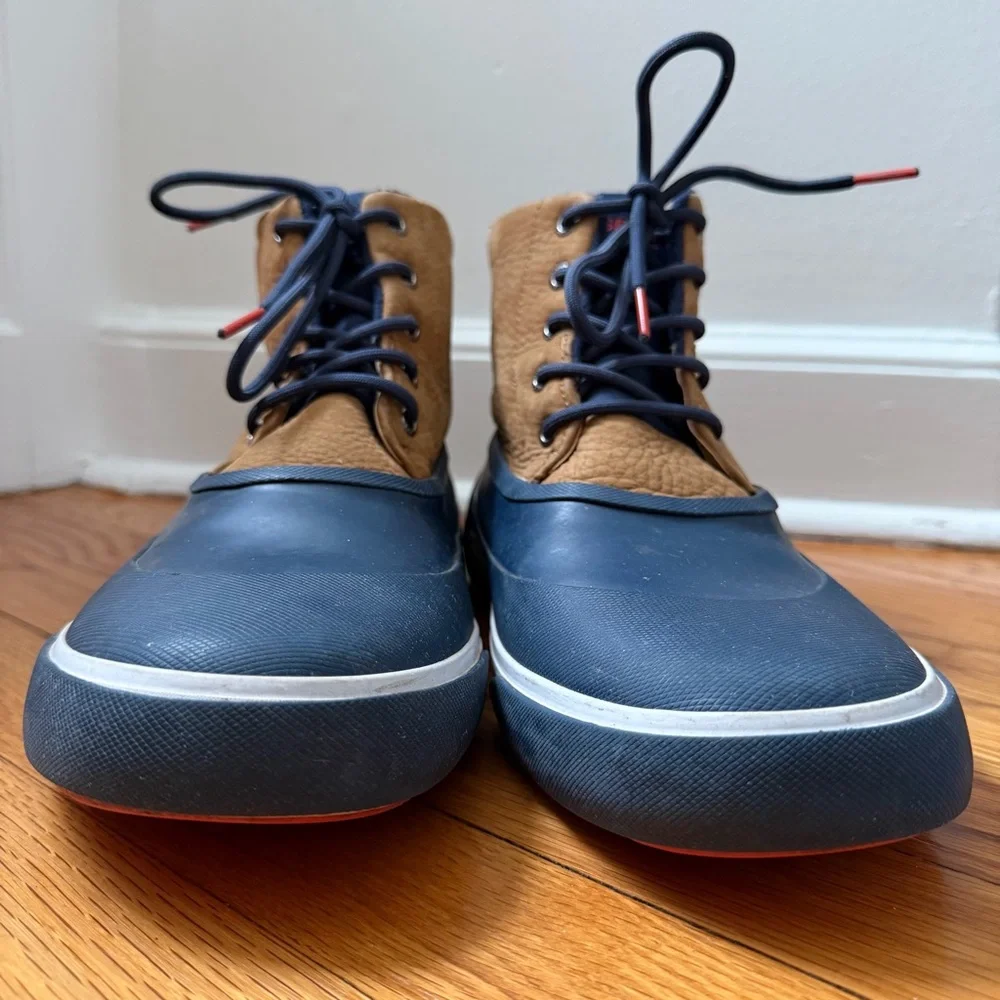 Sperry Cutwater Deck Tan/Navy Rain Mud Men’s Outdoor Boots Size 12